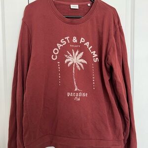 Women's Crew Neck Sweater - Red